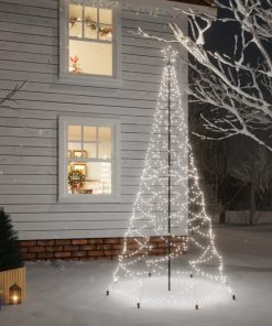 Božićno drvce s metalnim stupom 500 LED hladne bijele 3 m