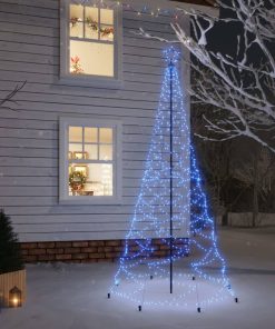 Božićno drvce s metalnim stupom 500 LED žarulja plave 3 m