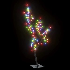 Božićno drvce sa 128 LED šarenih žarulja cvijet trešnje 120 cm