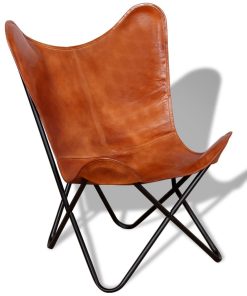 Butterfly stolica od prave kože smeđa