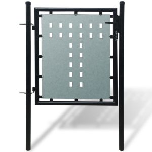 Crna jednostruka vrata za ogradu 100 x 125 cm