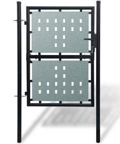 Crna jednostruka vrata za ogradu 100 x 175 cm