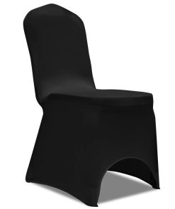 Crne rastežljive navlake za stolice 6 kom