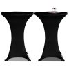 Crni rastežljiv stolnjak za stolove Ø60 2 kom