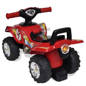 Crveni Dječji Motocikl na 4 Kotača s Zvučnim i Svjetlosnim Efektima