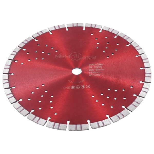 Dijamantni disk za rezanje s turbo segmentima i rupama 300 mm