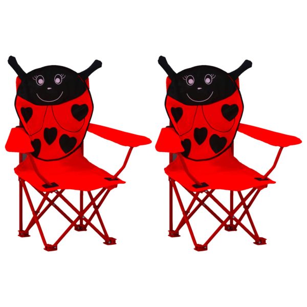Dječje vrtne stolice od tkanine 2 kom crvene