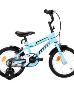 Dječji bicikl 14 inča crno-plavi