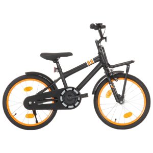 Dječji bicikl s prednjim nosačem 18 inča crno-narančasti