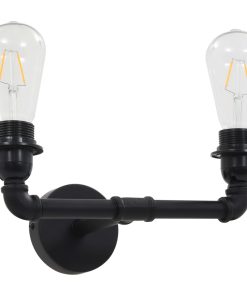 Dvosmjerna zidna svjetiljka crna 2 x žarulja E27
