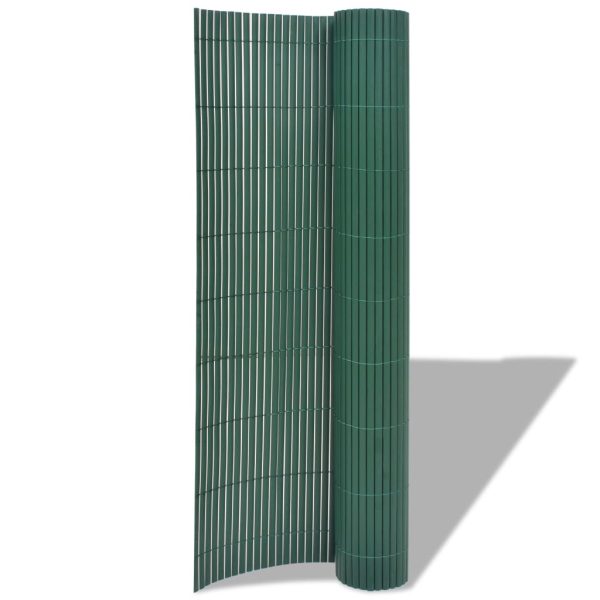 Dvostrana vrtna ograda PVC 90 x 500 cm zelena