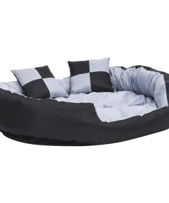 Dvostrani perivi jastuk za pse sivo-crni 110 x 80 x 23 cm