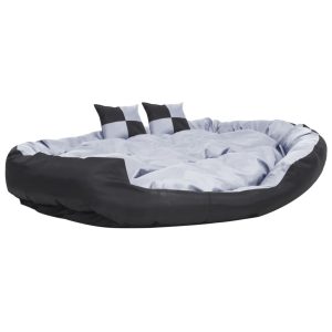 Dvostrani perivi jastuk za pse sivo-crni 150 x 120 x 25 cm