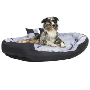 Dvostrani perivi jastuk za pse sivo-crni 150 x 120 x 25 cm
