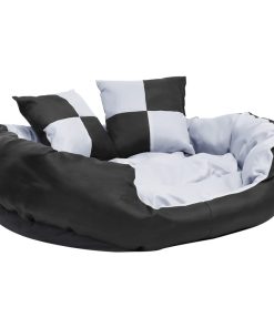 Dvostrani perivi jastuk za pse sivo-crni 85 x 70 x 20 cm