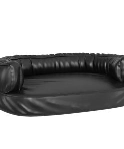 Ergonomski pjenasti krevet za pse crni 60 x 42 cm umjetna koža