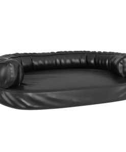 Ergonomski pjenasti krevet za pse crni 75 x 53 cm umjetna koža