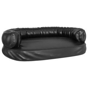 Ergonomski pjenasti krevet za pse crni 88 x 65 cm umjetna koža