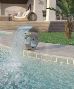 Fontana za bazen od nehrđajućeg čelika 50 x 30 x 53 cm srebrna