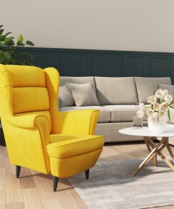Fotelja od baršuna boja senfa