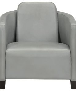 Fotelja od prave kože siva
