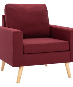 Fotelja od tkanine crvena boja vina