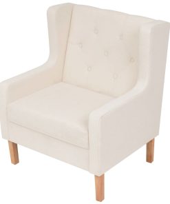 Fotelja od tkanine krem bijela