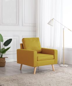 Fotelja od tkanine žuta