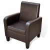 Fotelja od umjetne kože smeđa