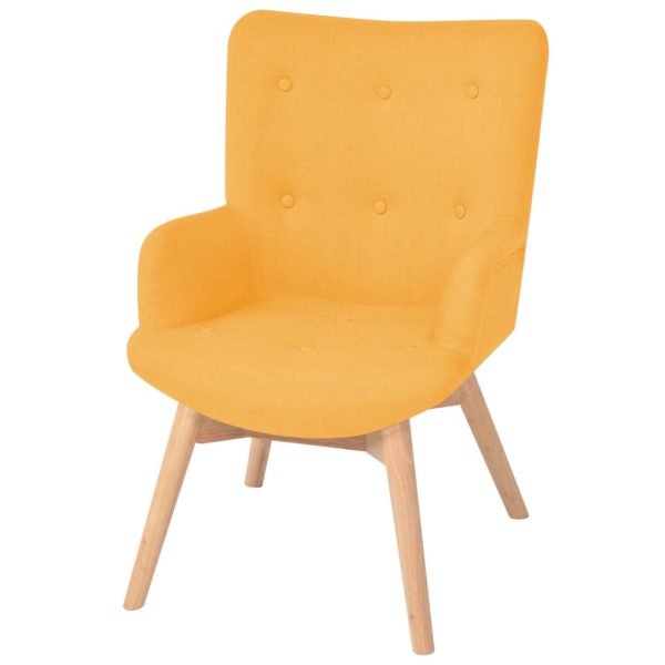Fotelja s osloncem za noge od tkanine žuta