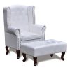Fotelja s otomanom bijela