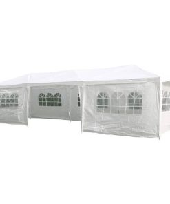 HI šator za zabave s bočnim zidovima 3 x 9 m bijeli