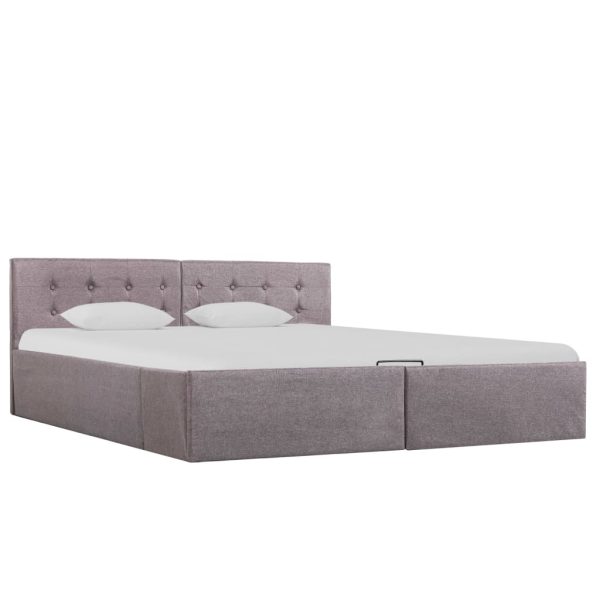 Hidraulični okvir za krevet od tkanine smeđe-sivi 160 x 200 cm