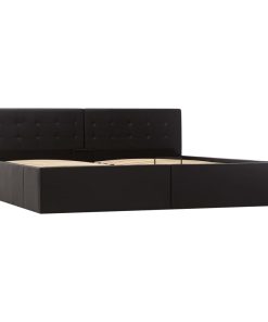 Hidraulični okvir za krevet od umjetne kože crni 180 x 200 cm