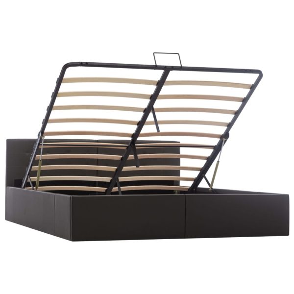 Hidraulični okvir za krevet od umjetne kože sivi 160 x 200 cm