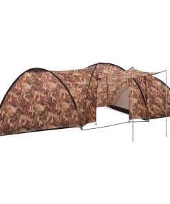 Iglu šator za kampiranje 650 x 240 x 190 cm za 8 osoba maskirni