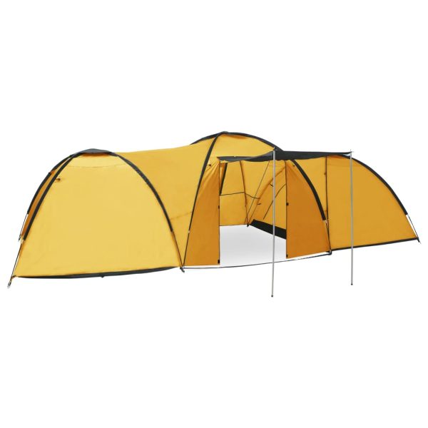 Iglu šator za kampiranje 650 x 240 x 190 cm za 8 osoba žuti