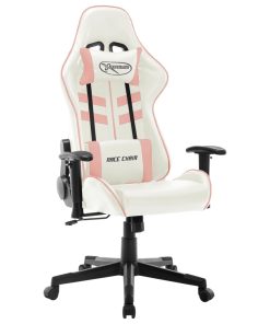 Igraća stolica od umjetne kože bijelo-ružičasta