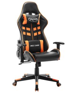 Igraća stolica od umjetne kože crno-narančasta