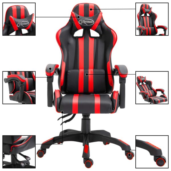Igraća stolica od umjetne kože crvena