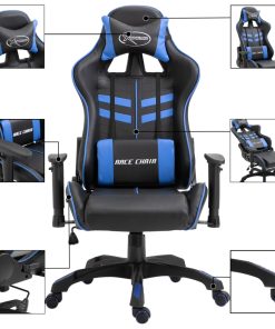 Igraća stolica od umjetne kože plava