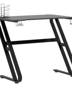 Igraći stol s nogama u oblika slova ZZ crni 90 x 60 x 75 cm