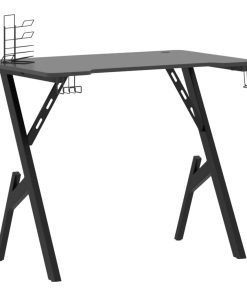 Igraći stol s nogama u obliku slova Y crni 90 x 60 x 75 cm