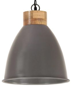 Industrijska viseća svjetiljka siva 35 cm E27 od željeza i drva