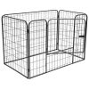 Izdržljiva ograda za pse crna 120 x 80 x 70 cm čelična