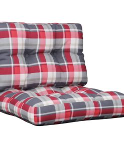 Jastuci za sofu od paleta 2 kom crveni karirani