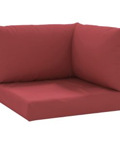 Jastuci za sofu od paleta 3 kom crvena boja vina od tkanine