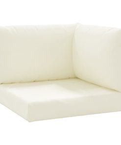 Jastuci za sofu od paleta 3 kom krem bijeli od tkanine