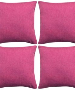 Jastučnica 4 kom Linen-look Ružičasta 80x80 cm