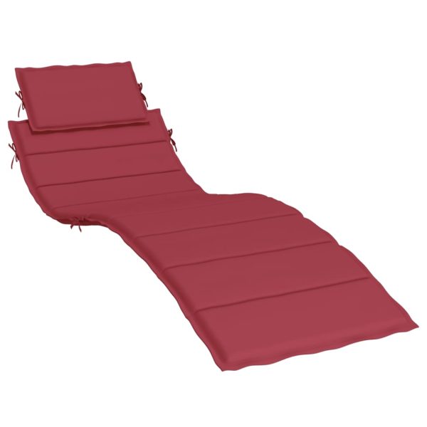 Jastuk za ležaljku za sunčanje crvena boja vina 186 x 58 x 3 cm